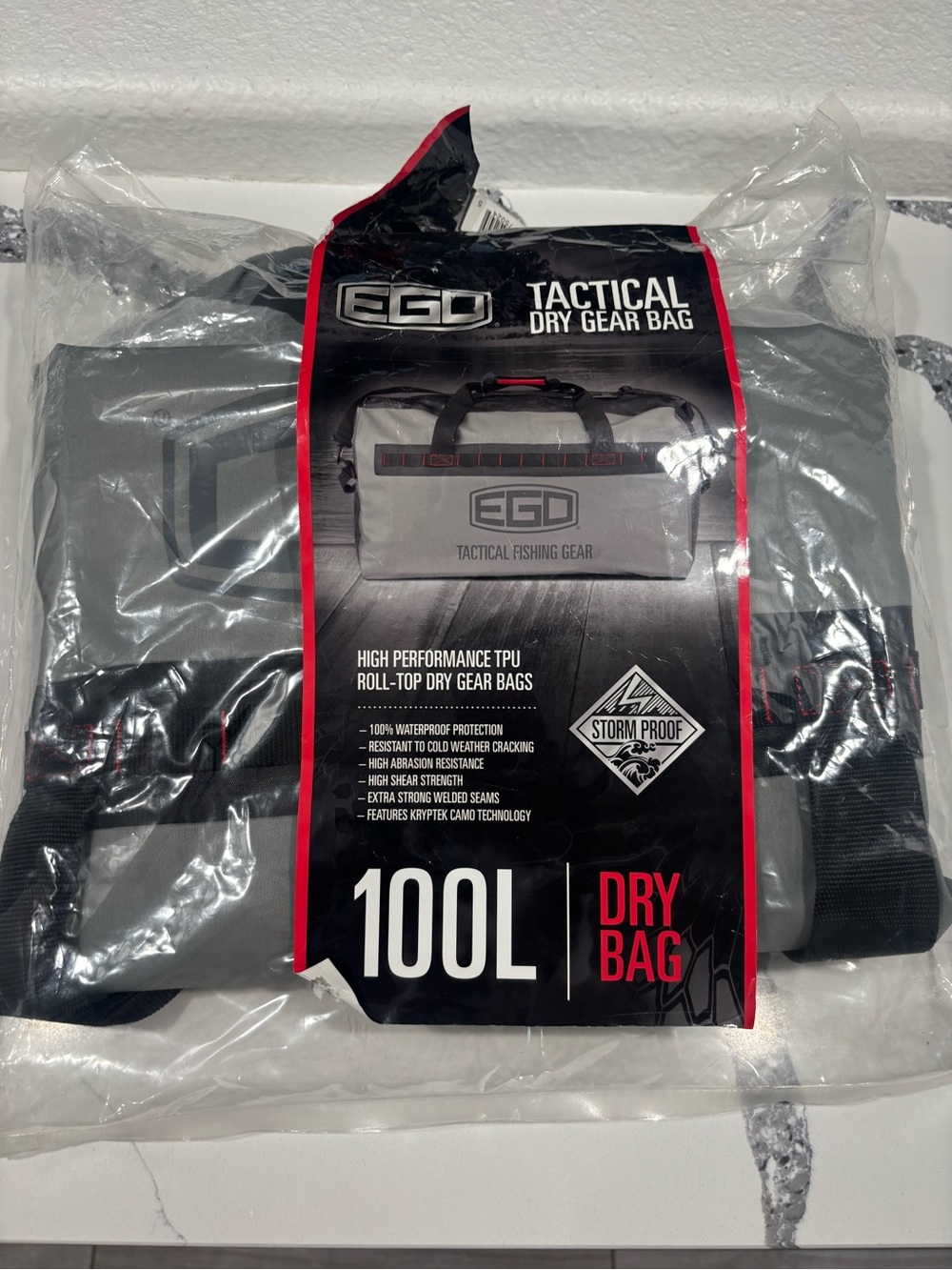 EGO Tactical Dry Gear Bag - Gray & Black with Red Trim 100L new